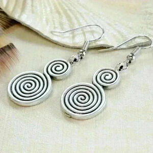 Spiral earrings dangle bohemian boho geometric earrings for women